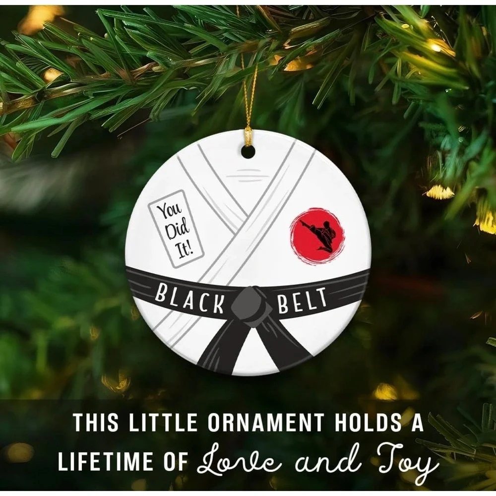 New‎ Veryhomy Karate Black Belt Christmas Ornament Ceramic Martial Arts Gift